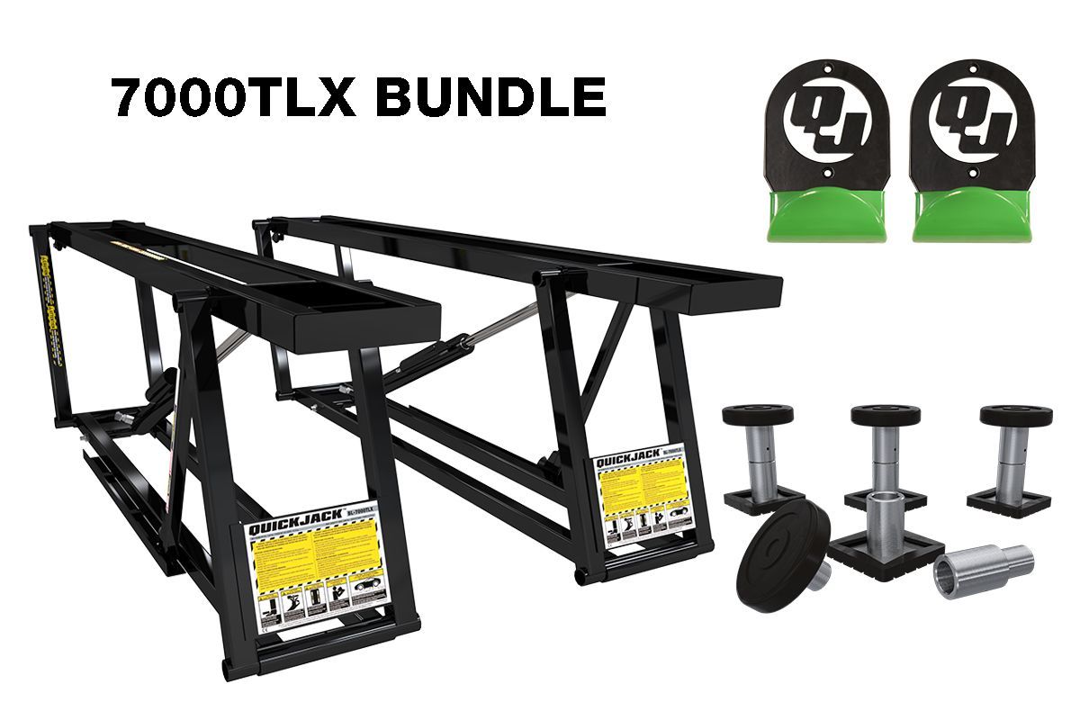 QuickJack 7000TLX Bundle: Wall Hangers + Truck Adapters