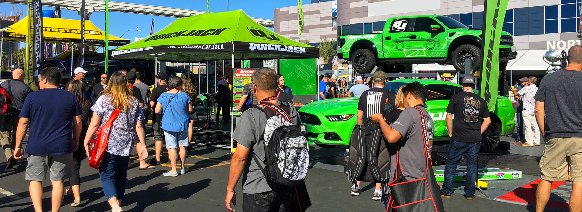 QuickJack booth at SEMA in Las Vegas