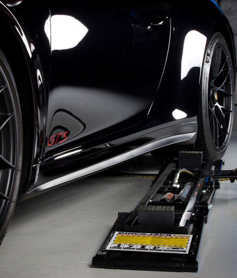 QuickJack Lowered in Garage